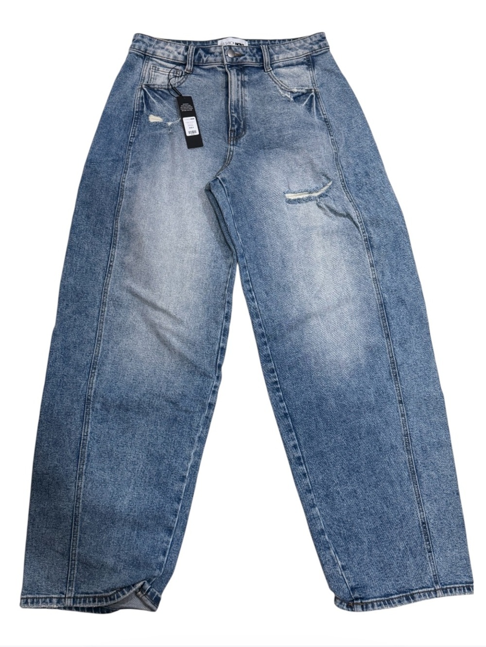 Fashion Nova Light Blue Distressed Boyfriend Jeans